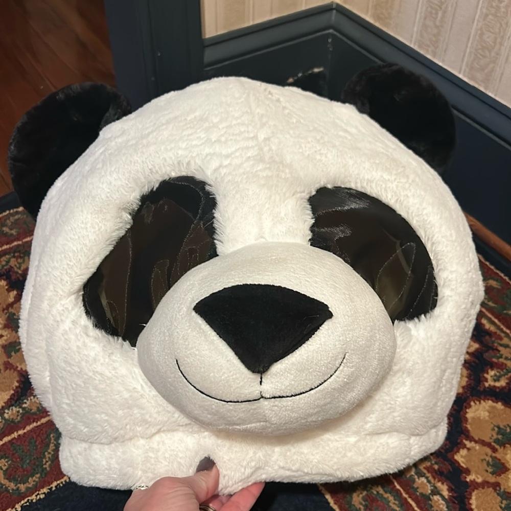 Like new wearable Plush Panda head